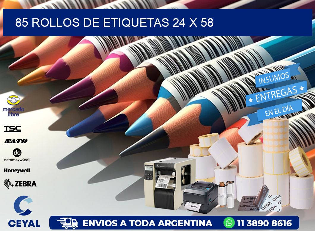 85 ROLLOS DE ETIQUETAS 24 x 58