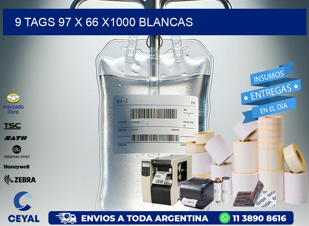 9 TAGS 97 x 66 X1000 BLANCAS