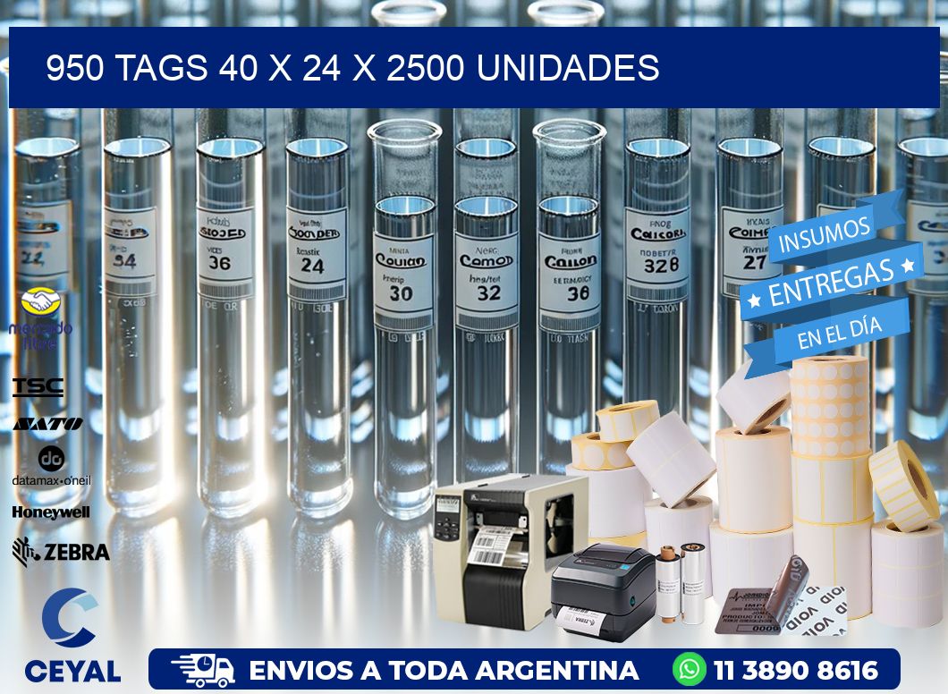 950 TAGS 40 x 24 X 2500 UNIDADES