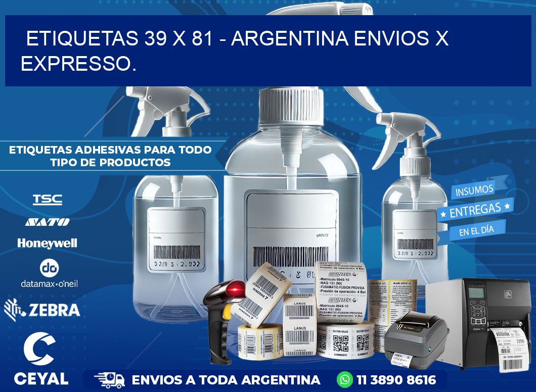 ETIQUETAS 39 x 81 - ARGENTINA ENVIOS X EXPRESSO.