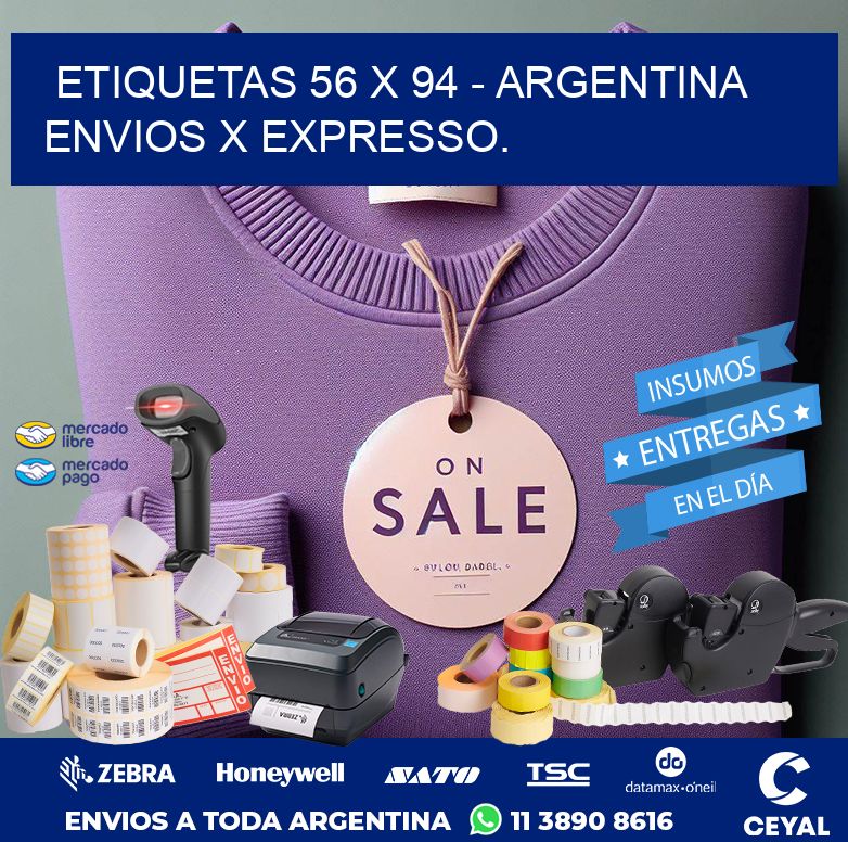 ETIQUETAS 56 x 94 - ARGENTINA ENVIOS X EXPRESSO.