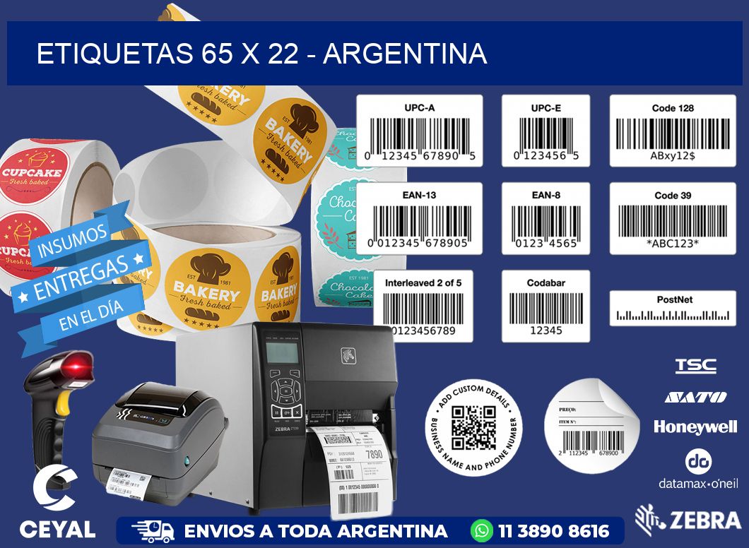 ETIQUETAS 65 x 22 - ARGENTINA