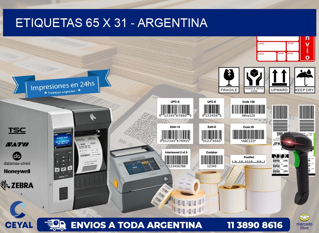 ETIQUETAS 65 x 31 - ARGENTINA