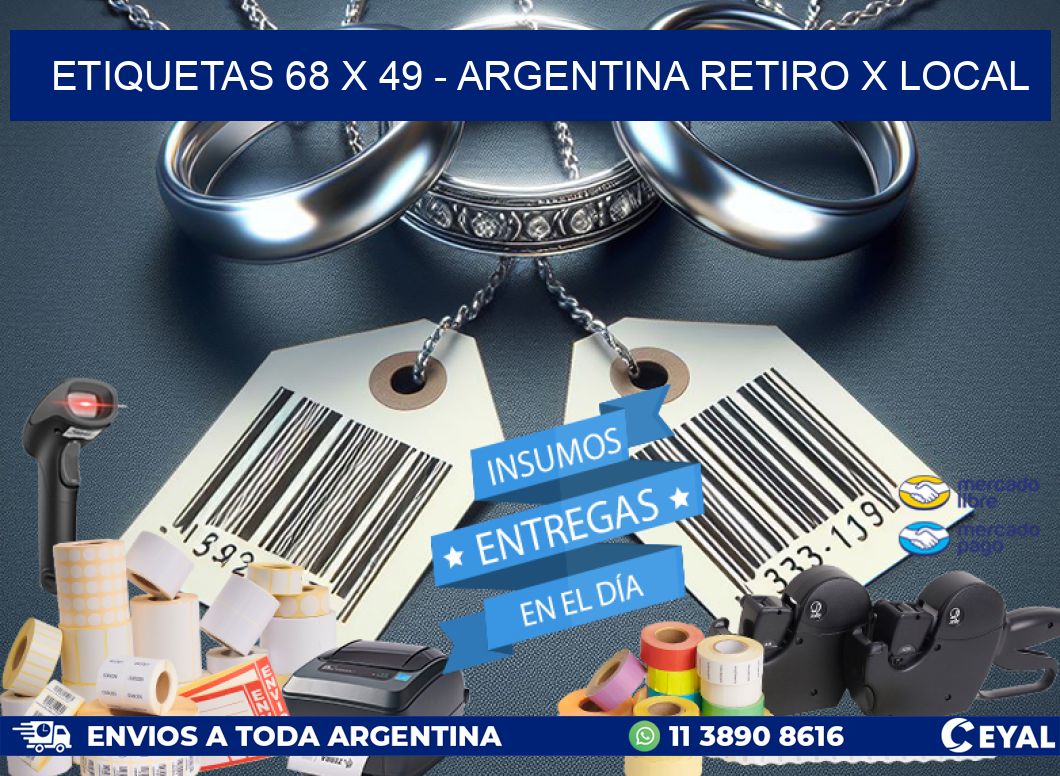 ETIQUETAS 68 x 49 - ARGENTINA RETIRO X LOCAL