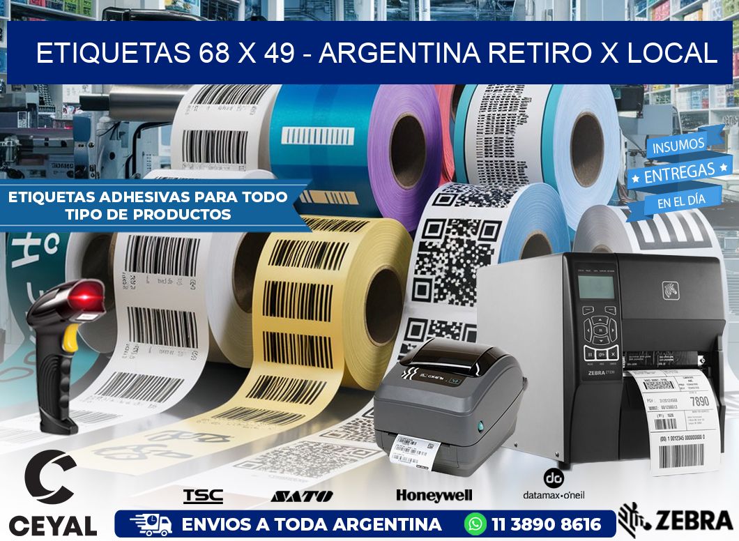 ETIQUETAS 68 x 49 – ARGENTINA RETIRO X LOCAL