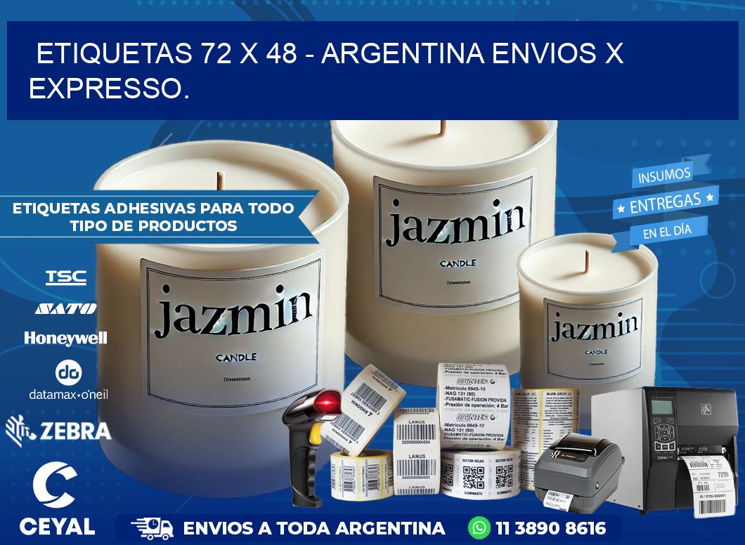 ETIQUETAS 72 x 48 – ARGENTINA ENVIOS X EXPRESSO.