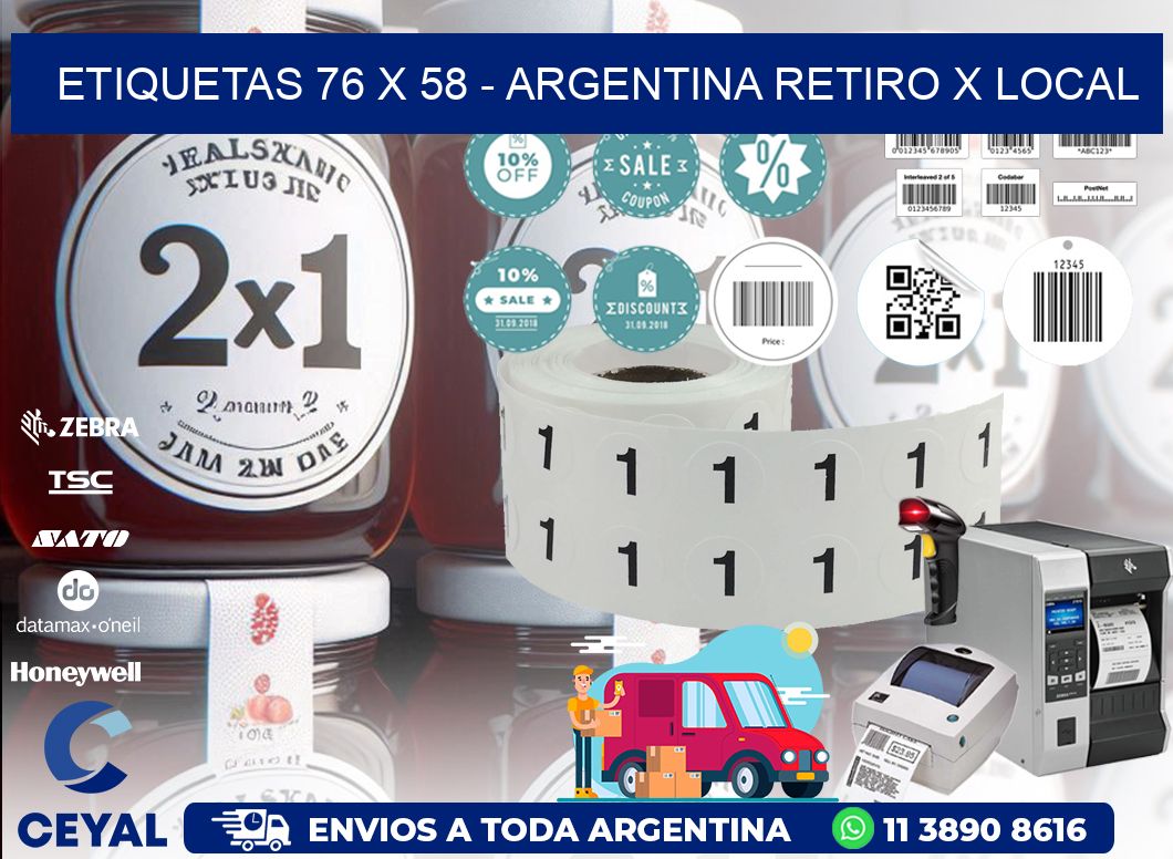 ETIQUETAS 76 x 58 - ARGENTINA RETIRO X LOCAL