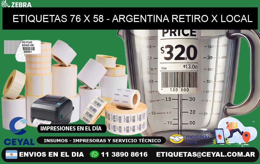 ETIQUETAS 76 x 58 - ARGENTINA RETIRO X LOCAL