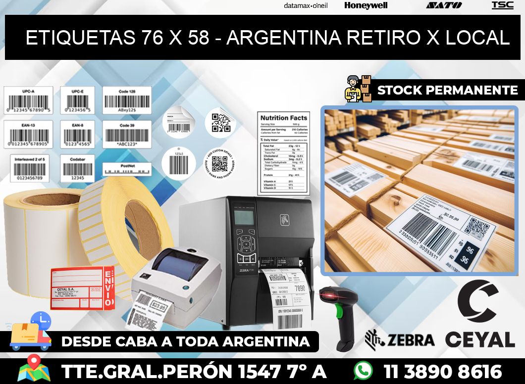 ETIQUETAS 76 x 58 – ARGENTINA RETIRO X LOCAL