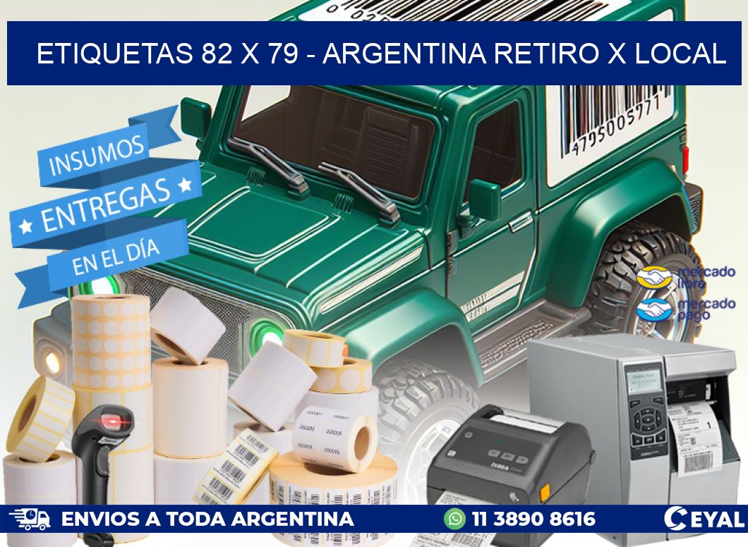 ETIQUETAS 82 x 79 – ARGENTINA RETIRO X LOCAL