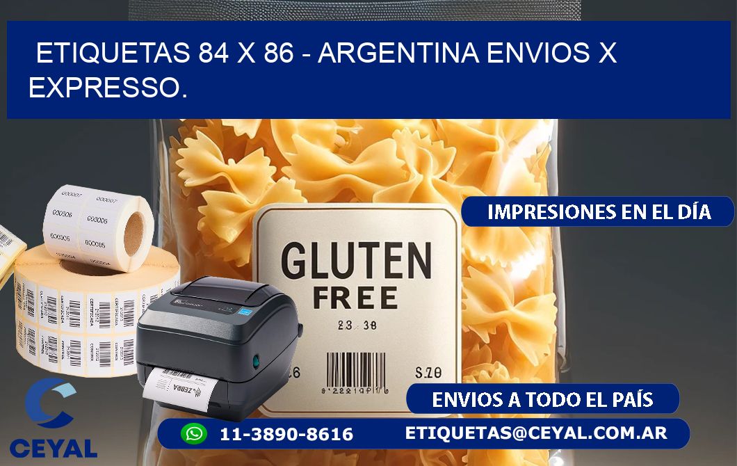 ETIQUETAS 84 x 86 - ARGENTINA ENVIOS X EXPRESSO.