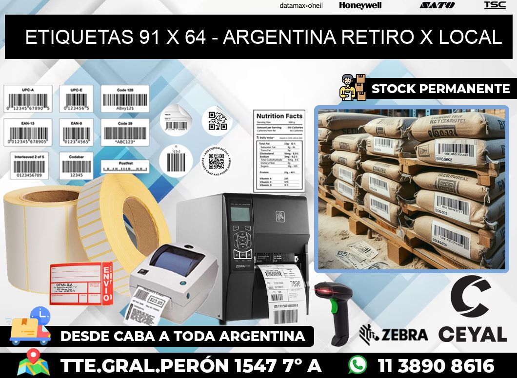 ETIQUETAS 91 x 64 – ARGENTINA RETIRO X LOCAL