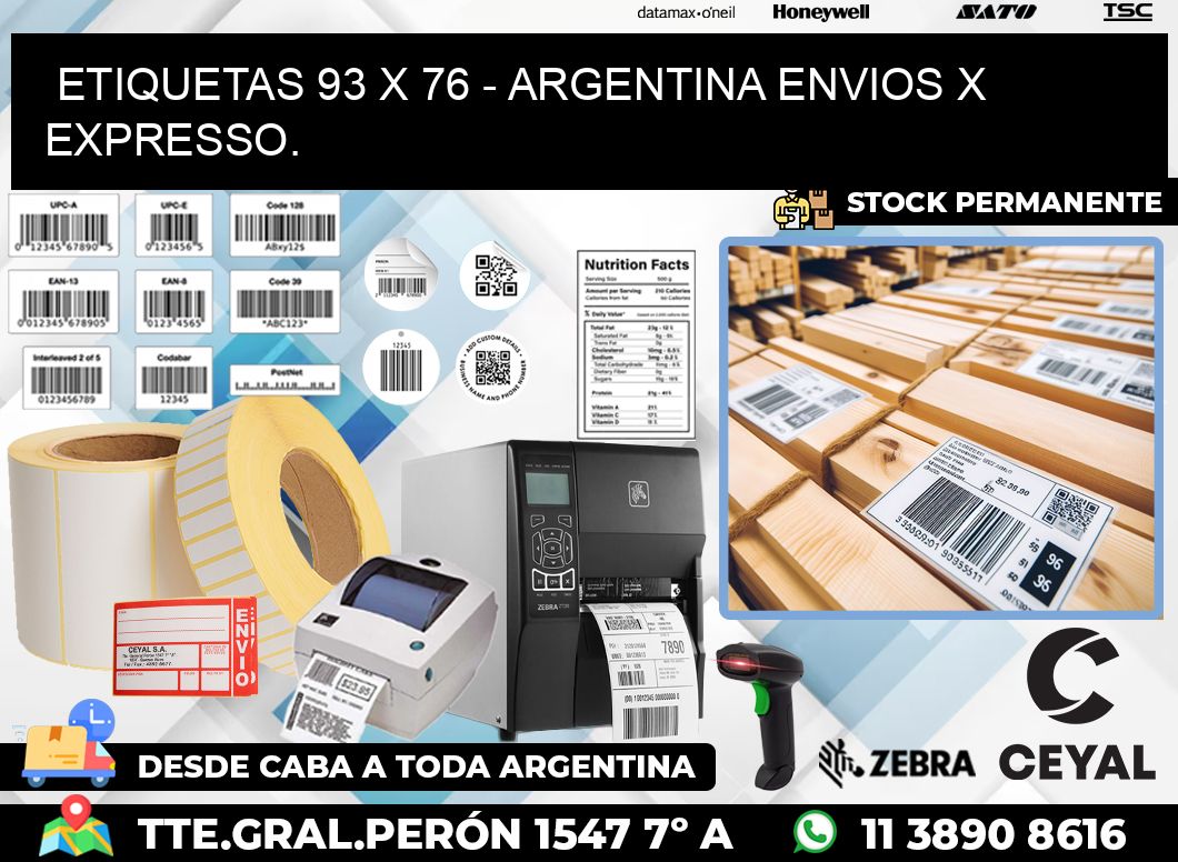 ETIQUETAS 93 x 76 – ARGENTINA ENVIOS X EXPRESSO.