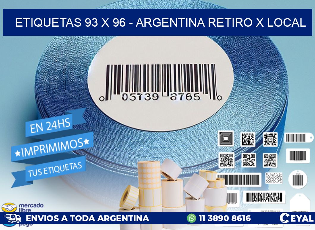 ETIQUETAS 93 x 96 - ARGENTINA RETIRO X LOCAL