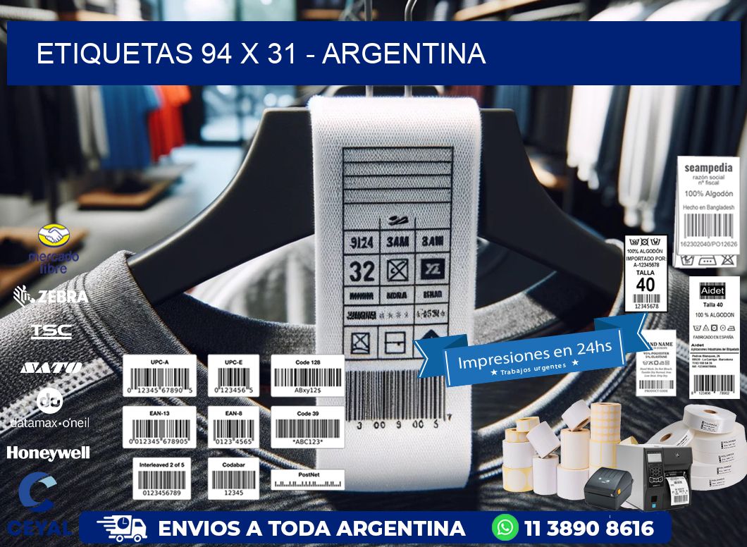 ETIQUETAS 94 x 31 - ARGENTINA