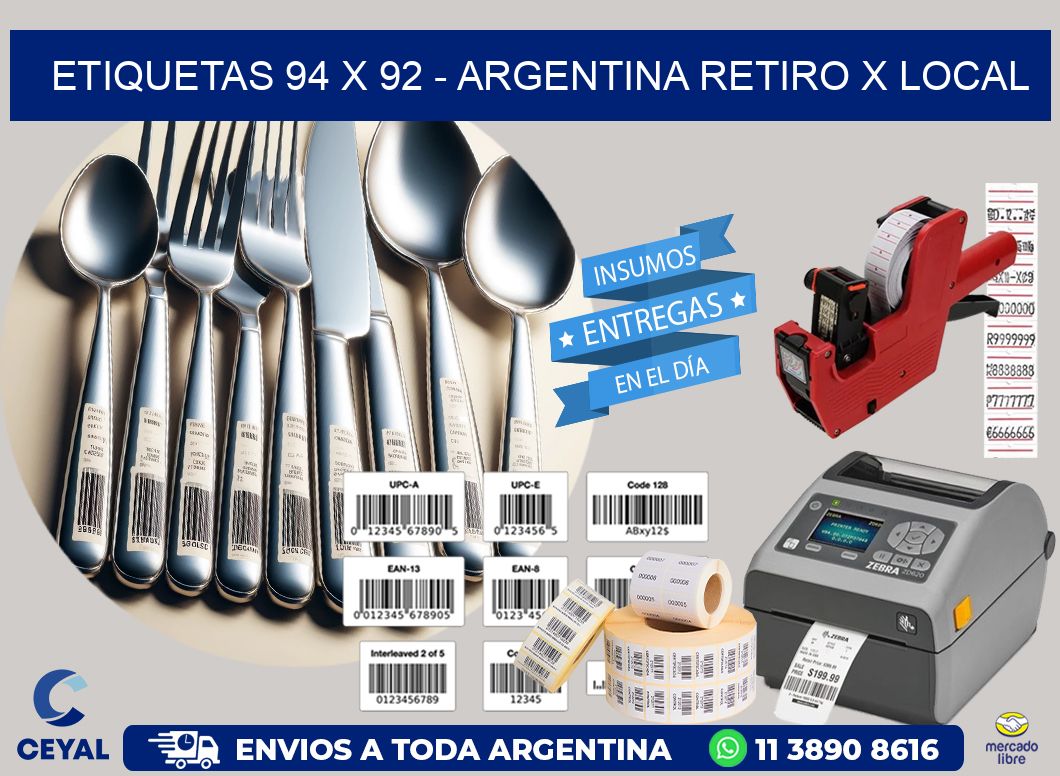 ETIQUETAS 94 x 92 – ARGENTINA RETIRO X LOCAL