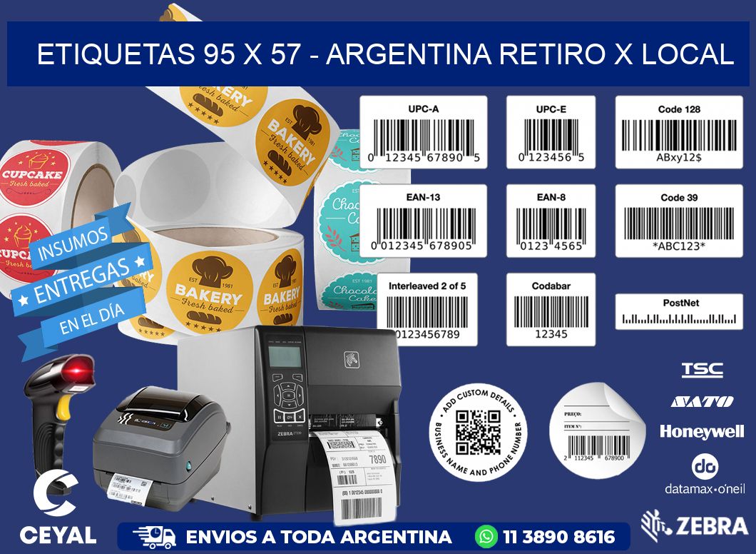 ETIQUETAS 95 x 57 - ARGENTINA RETIRO X LOCAL