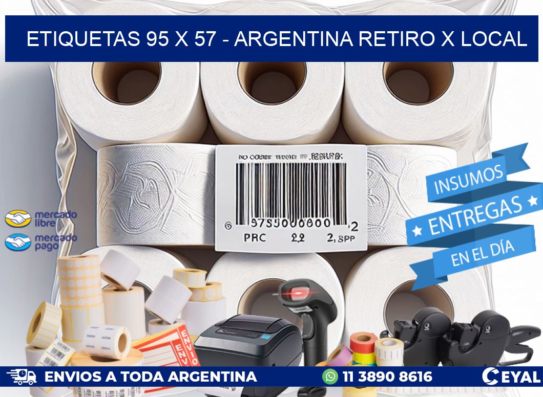 ETIQUETAS 95 x 57 - ARGENTINA RETIRO X LOCAL