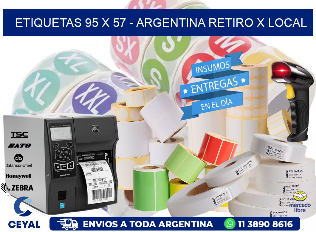 ETIQUETAS 95 x 57 - ARGENTINA RETIRO X LOCAL