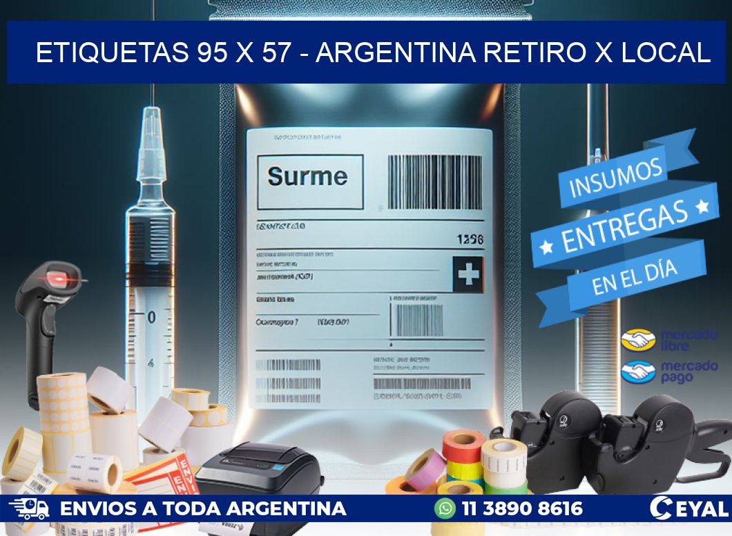 ETIQUETAS 95 x 57 - ARGENTINA RETIRO X LOCAL