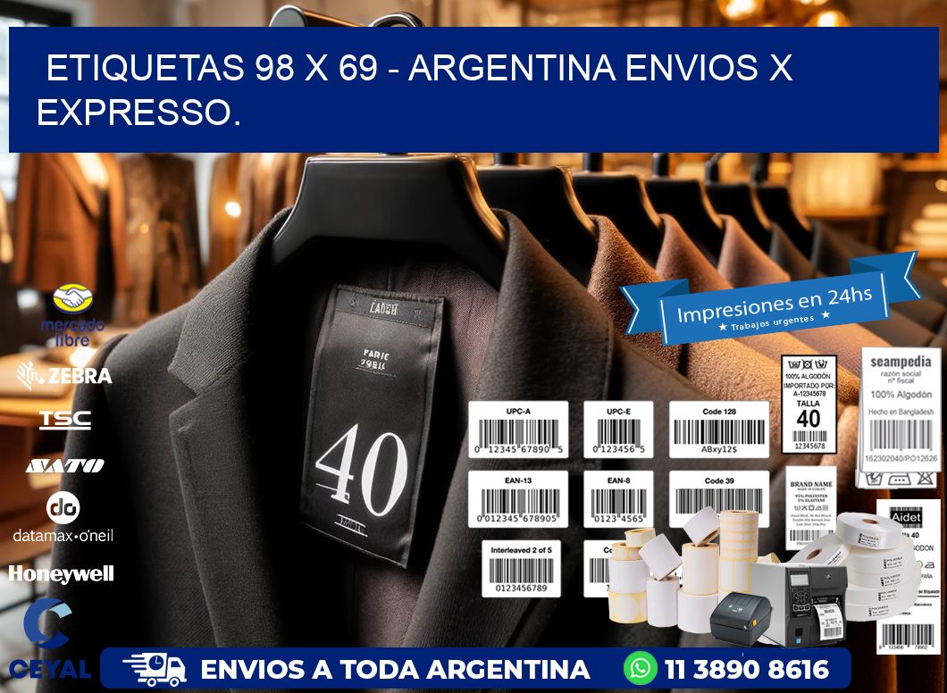 ETIQUETAS 98 x 69 - ARGENTINA ENVIOS X EXPRESSO.