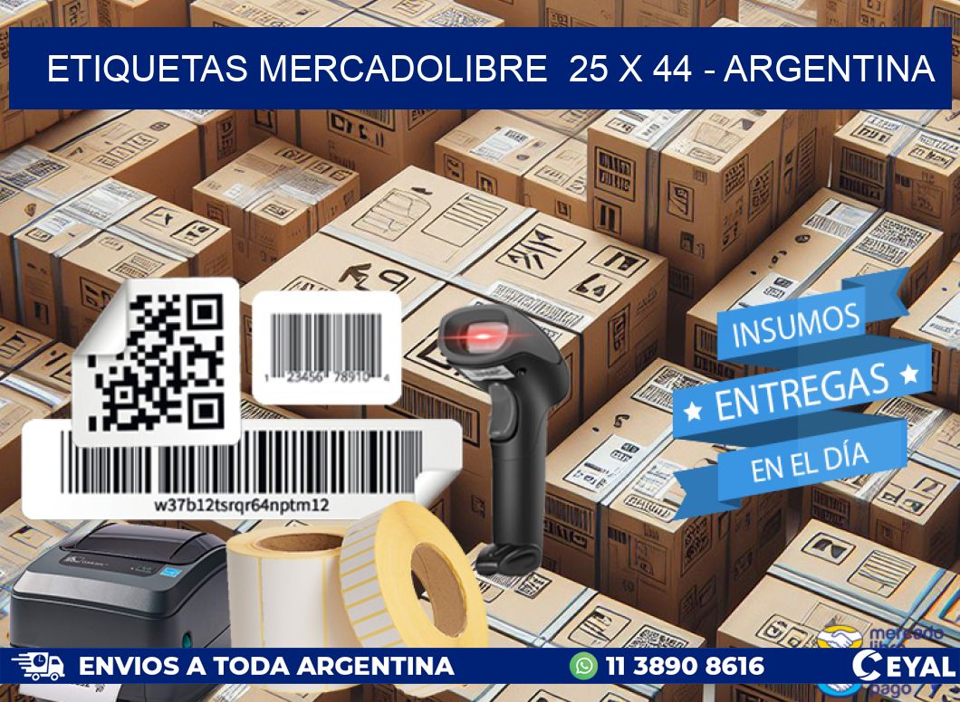 ETIQUETAS MERCADOLIBRE  25 x 44 - ARGENTINA