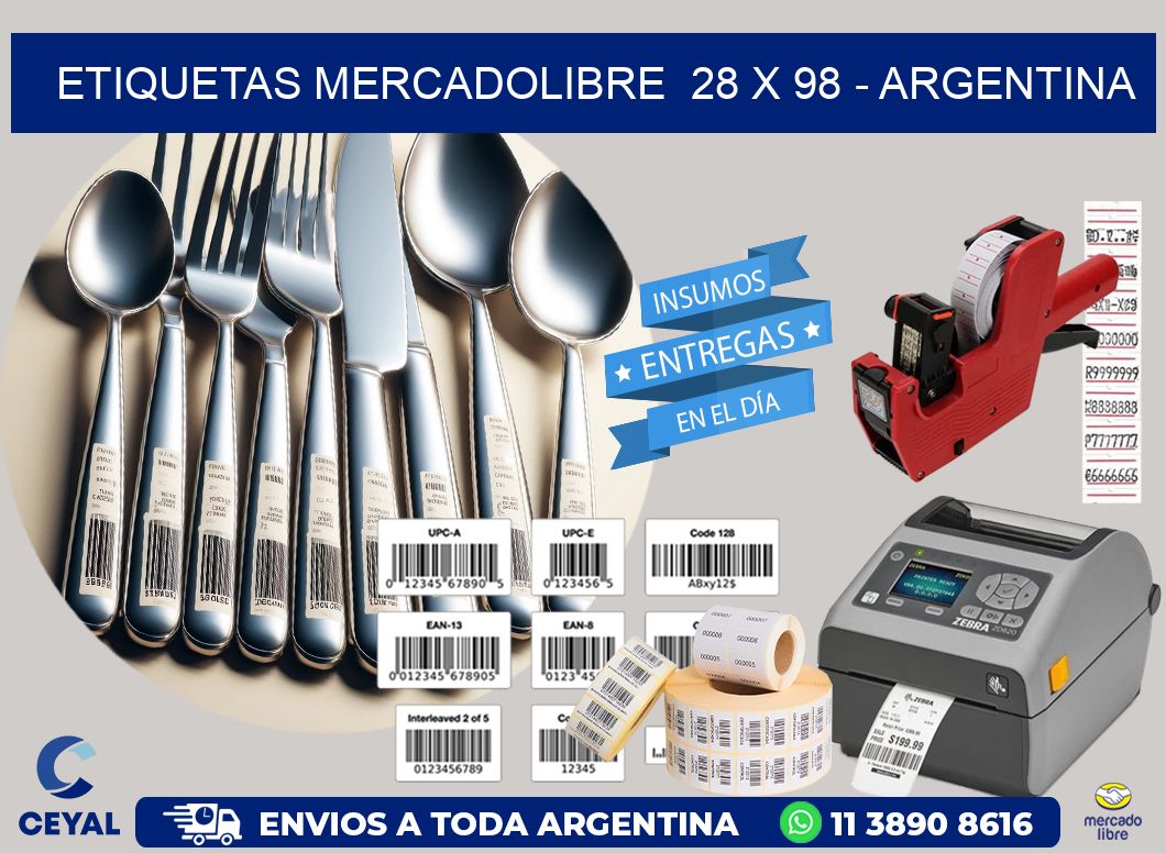 ETIQUETAS MERCADOLIBRE  28 x 98 – ARGENTINA