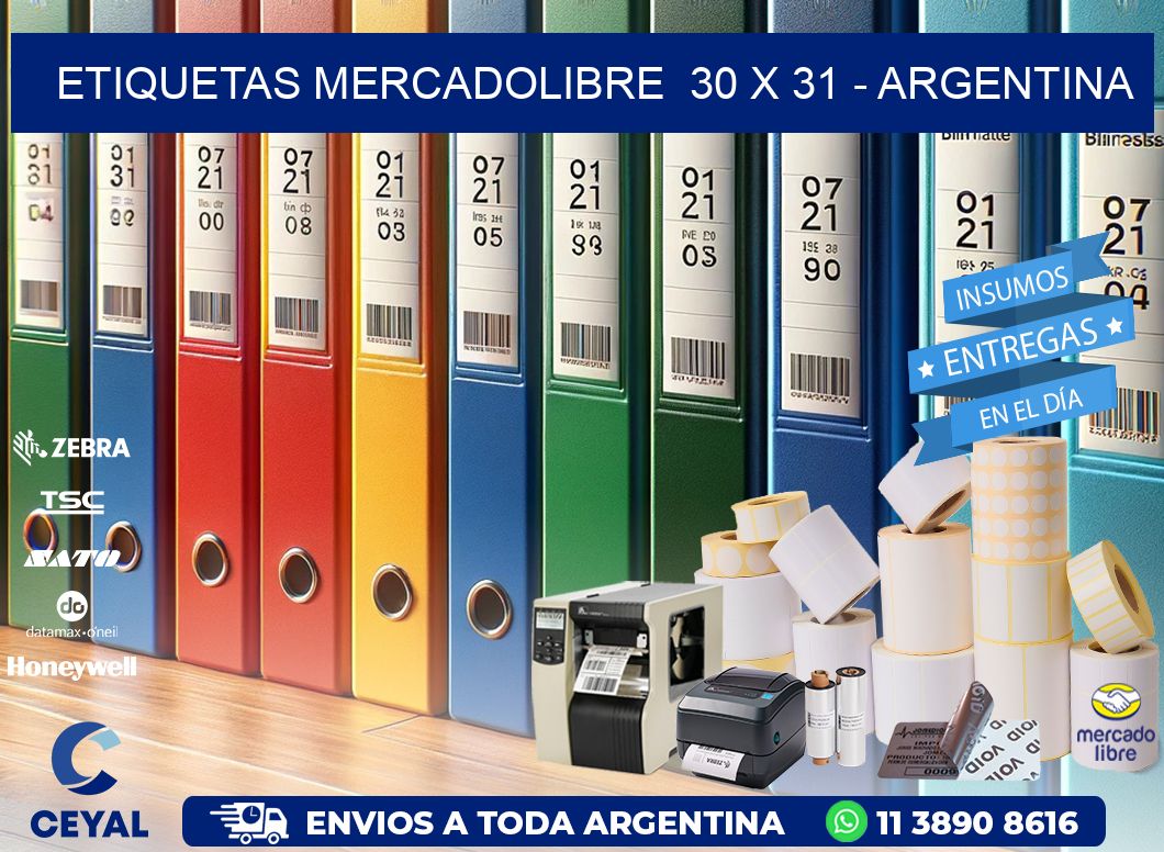 ETIQUETAS MERCADOLIBRE  30 x 31 - ARGENTINA