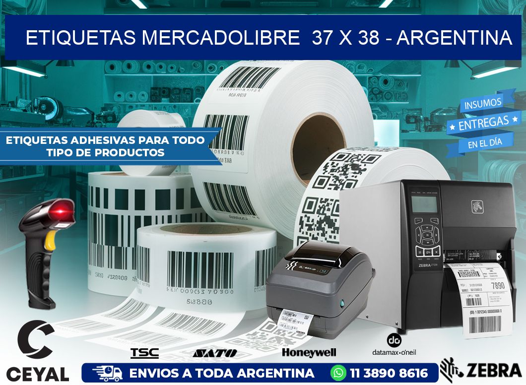 ETIQUETAS MERCADOLIBRE  37 x 38 – ARGENTINA