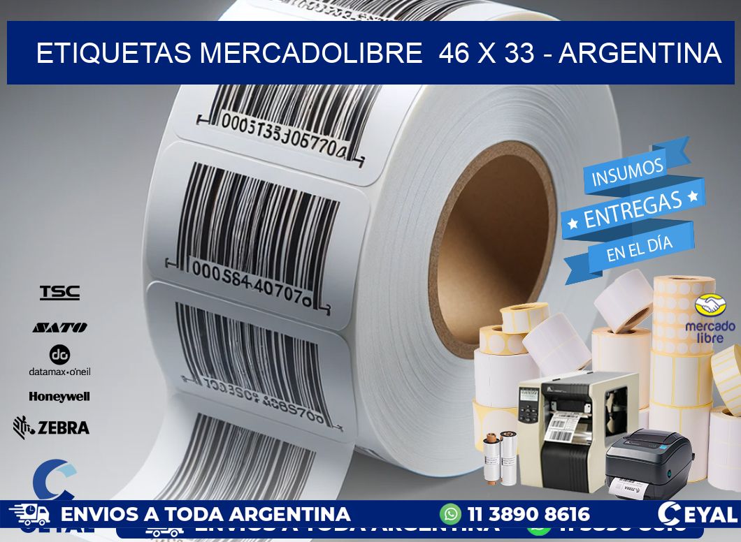 ETIQUETAS MERCADOLIBRE  46 x 33 - ARGENTINA