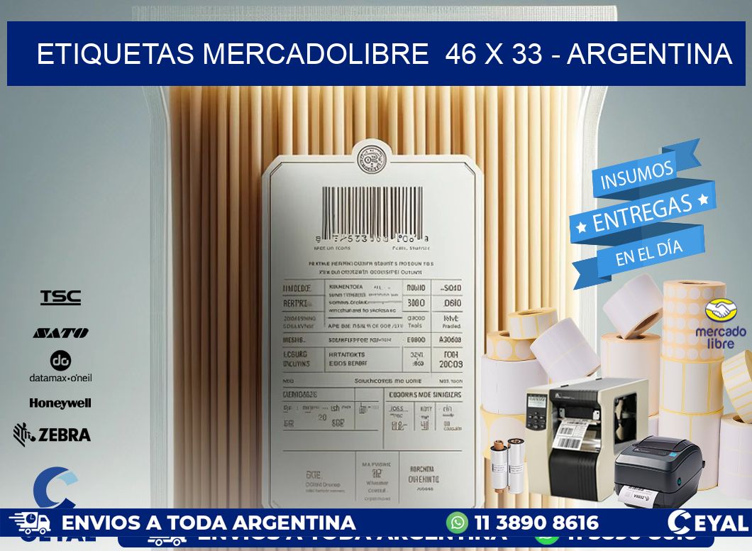 ETIQUETAS MERCADOLIBRE  46 x 33 - ARGENTINA