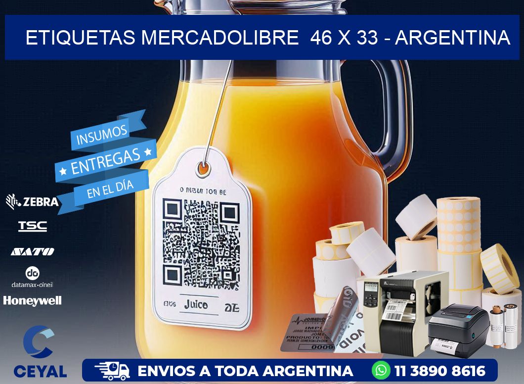 ETIQUETAS MERCADOLIBRE  46 x 33 - ARGENTINA