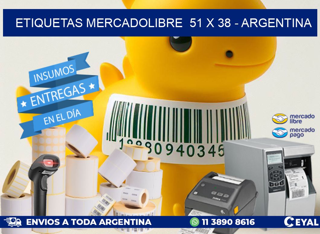 ETIQUETAS MERCADOLIBRE  51 x 38 - ARGENTINA