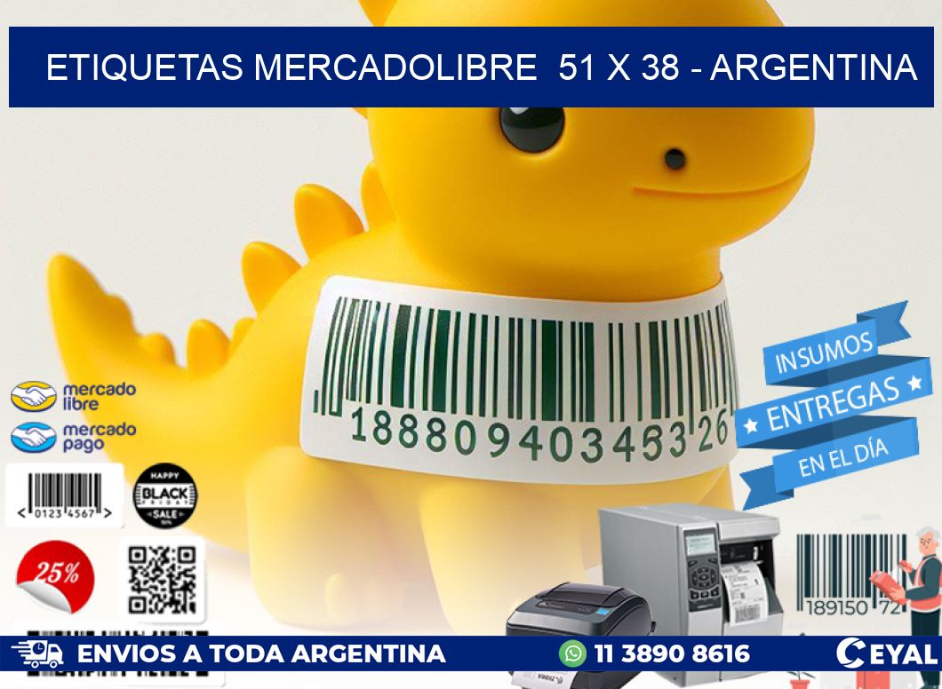 ETIQUETAS MERCADOLIBRE  51 x 38 - ARGENTINA