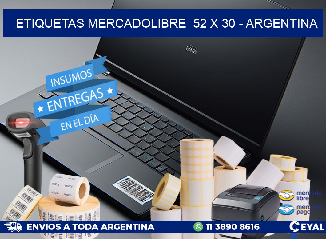 ETIQUETAS MERCADOLIBRE  52 x 30 - ARGENTINA