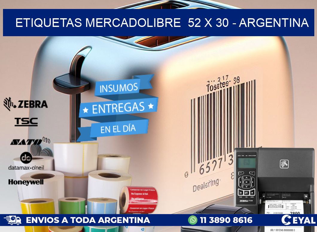 ETIQUETAS MERCADOLIBRE  52 x 30 - ARGENTINA