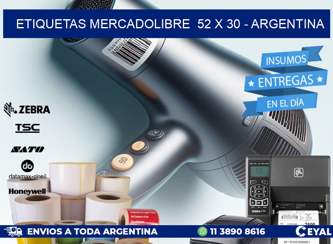 ETIQUETAS MERCADOLIBRE  52 x 30 - ARGENTINA