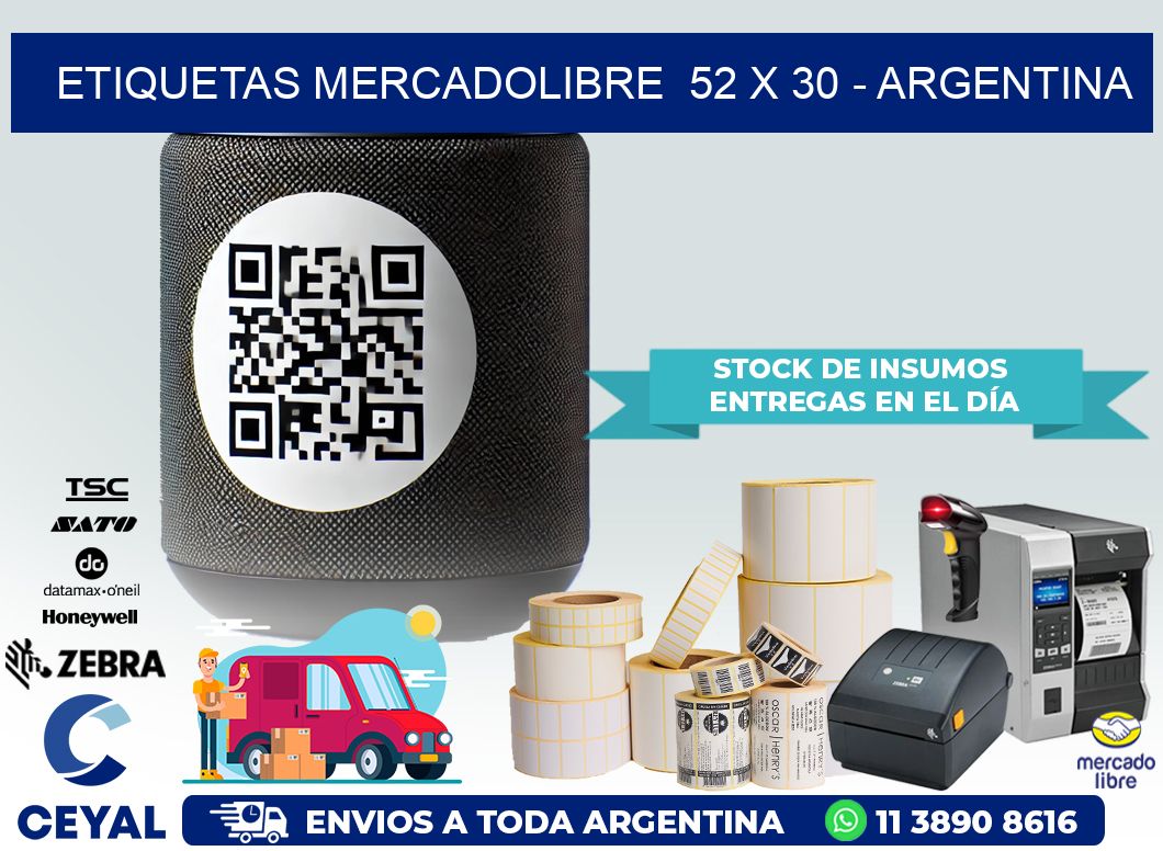 ETIQUETAS MERCADOLIBRE  52 x 30 – ARGENTINA