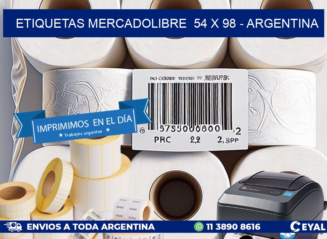 ETIQUETAS MERCADOLIBRE  54 x 98 - ARGENTINA