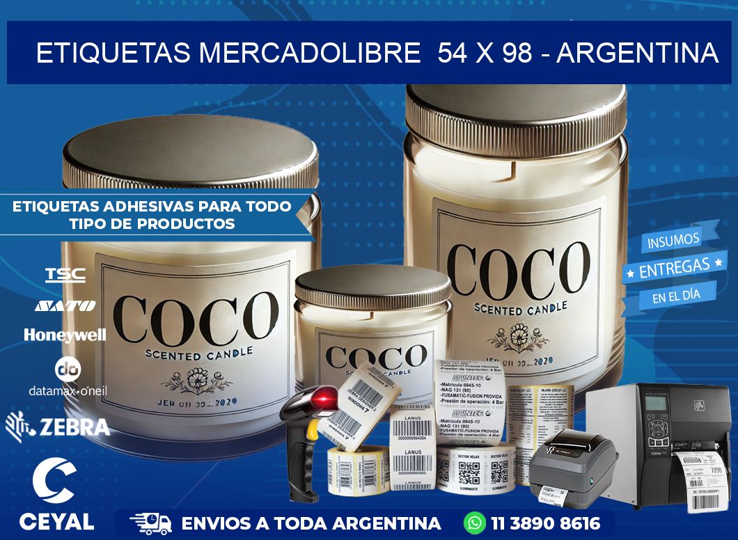 ETIQUETAS MERCADOLIBRE  54 x 98 – ARGENTINA