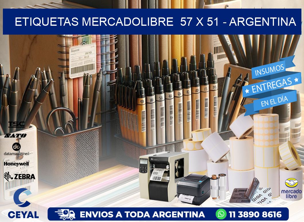 ETIQUETAS MERCADOLIBRE  57 x 51 - ARGENTINA