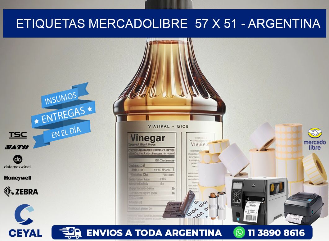 ETIQUETAS MERCADOLIBRE  57 x 51 - ARGENTINA