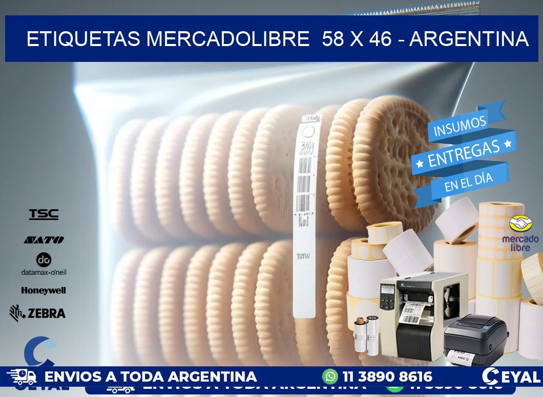 ETIQUETAS MERCADOLIBRE  58 x 46 - ARGENTINA