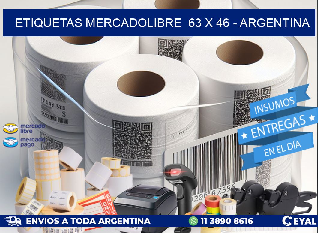 ETIQUETAS MERCADOLIBRE  63 x 46 - ARGENTINA