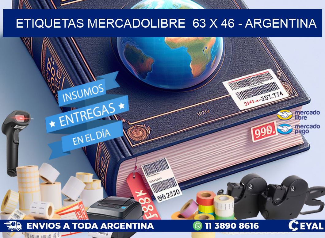 ETIQUETAS MERCADOLIBRE  63 x 46 - ARGENTINA