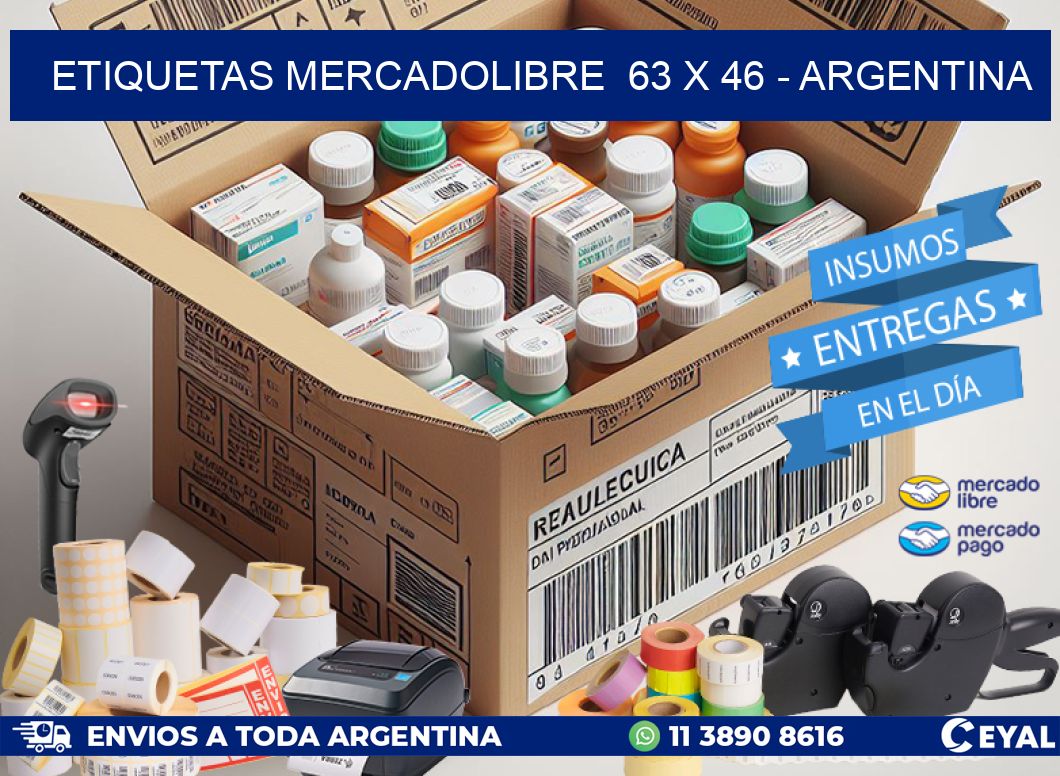 ETIQUETAS MERCADOLIBRE  63 x 46 - ARGENTINA