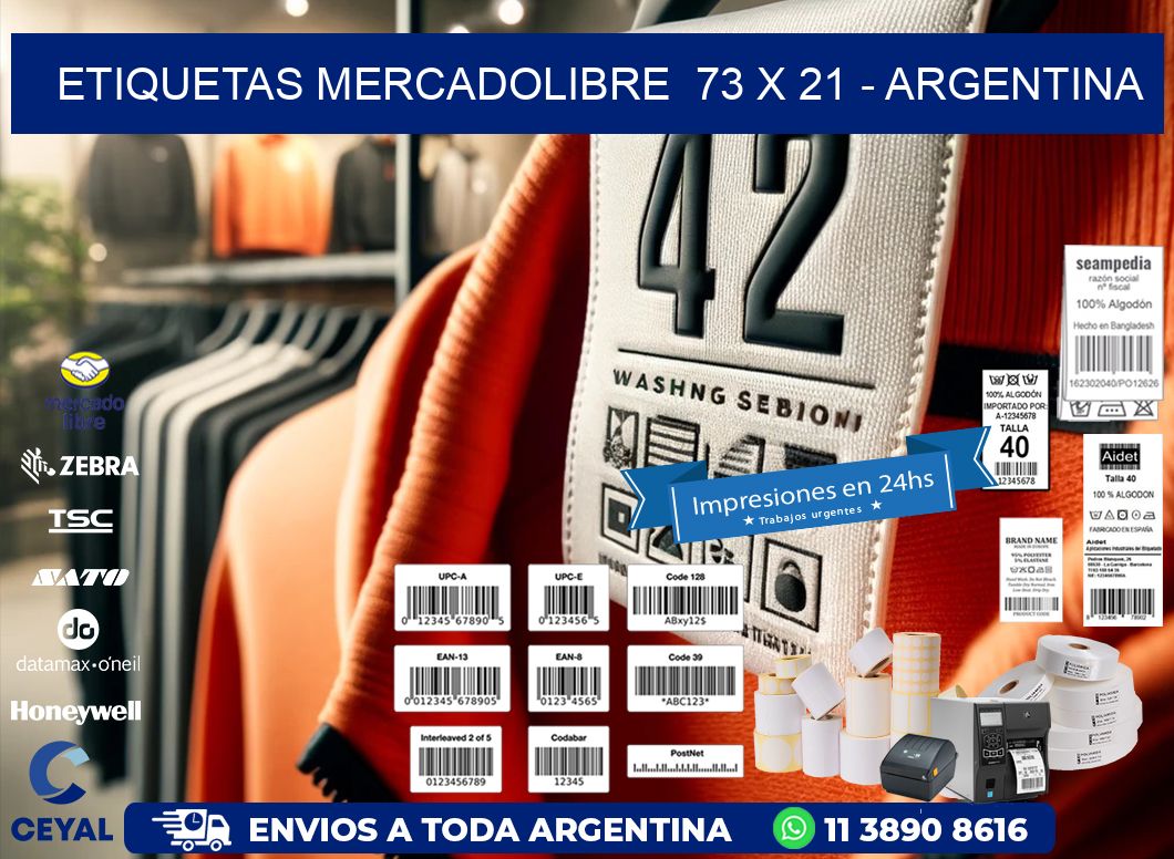 ETIQUETAS MERCADOLIBRE  73 x 21 - ARGENTINA