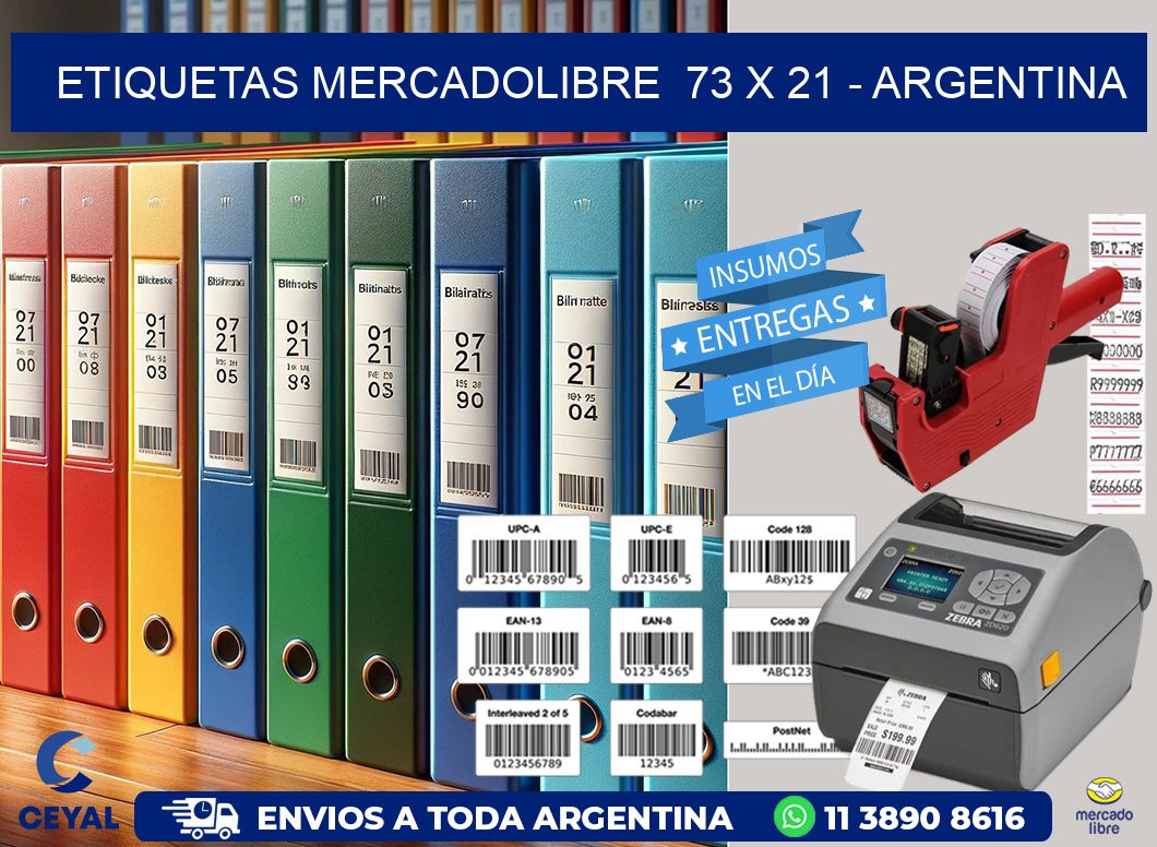 ETIQUETAS MERCADOLIBRE  73 x 21 - ARGENTINA