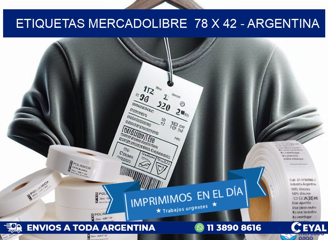 ETIQUETAS MERCADOLIBRE  78 x 42 - ARGENTINA