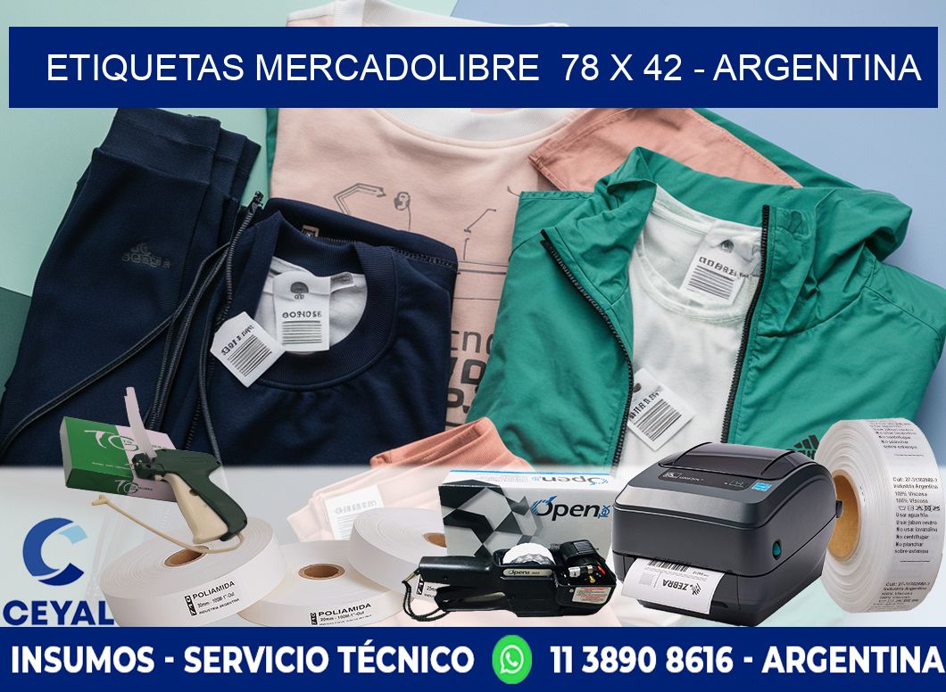 ETIQUETAS MERCADOLIBRE  78 x 42 - ARGENTINA